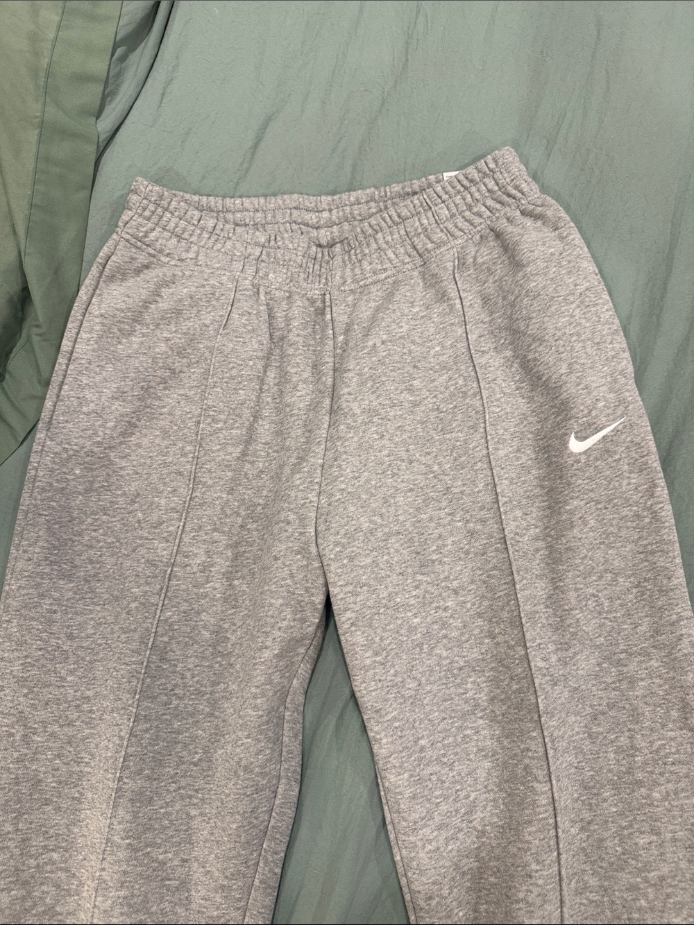 Nike Grey Jogger Sweatpants with White Swoosh